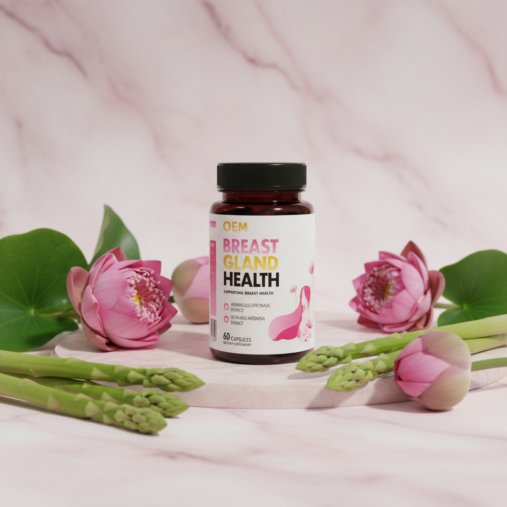 Breast health supplement with asparagus and lotus flowers