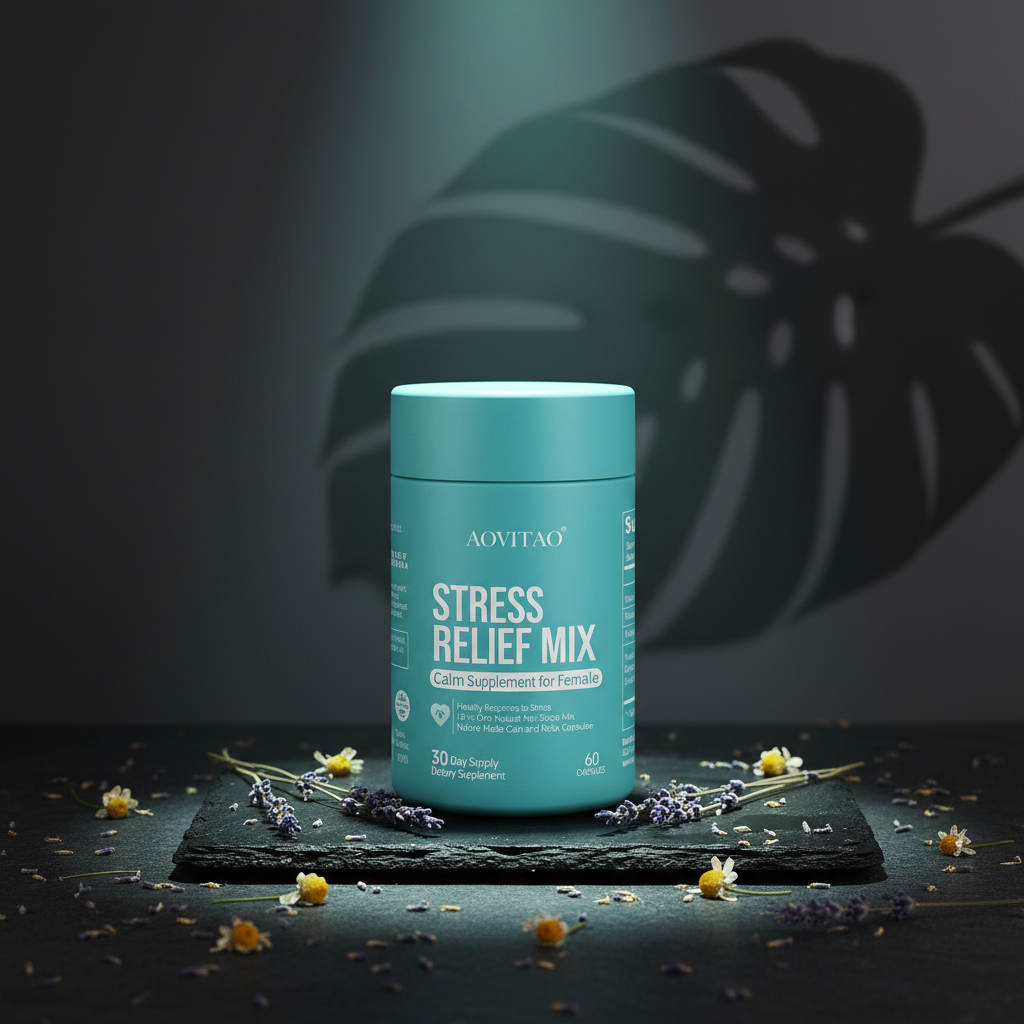 Stress relief supplement dark premium photo