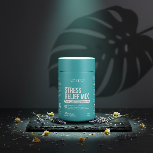 Stress relief supplement dark premium photo