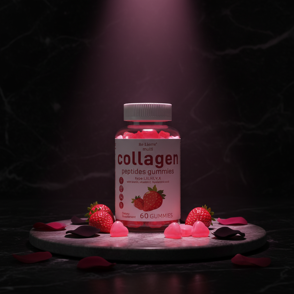 Collagen gummies dark premium photo