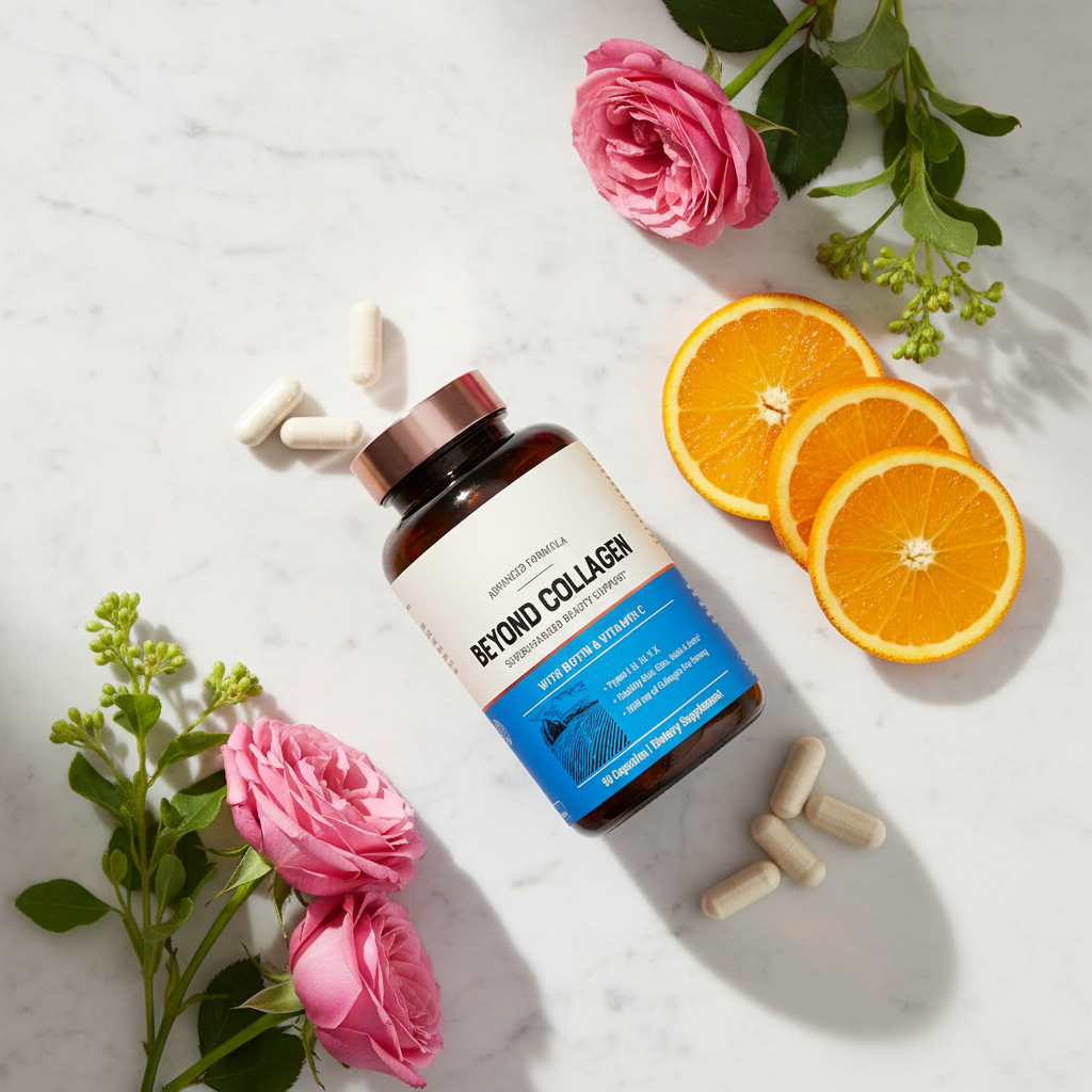 Beyond Collagen lifestyle flatlay