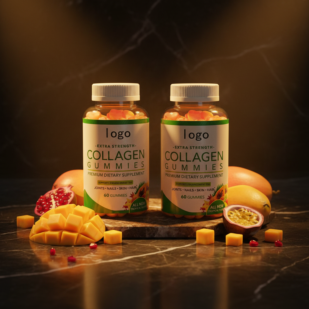 Collagen gummies dark premium photo