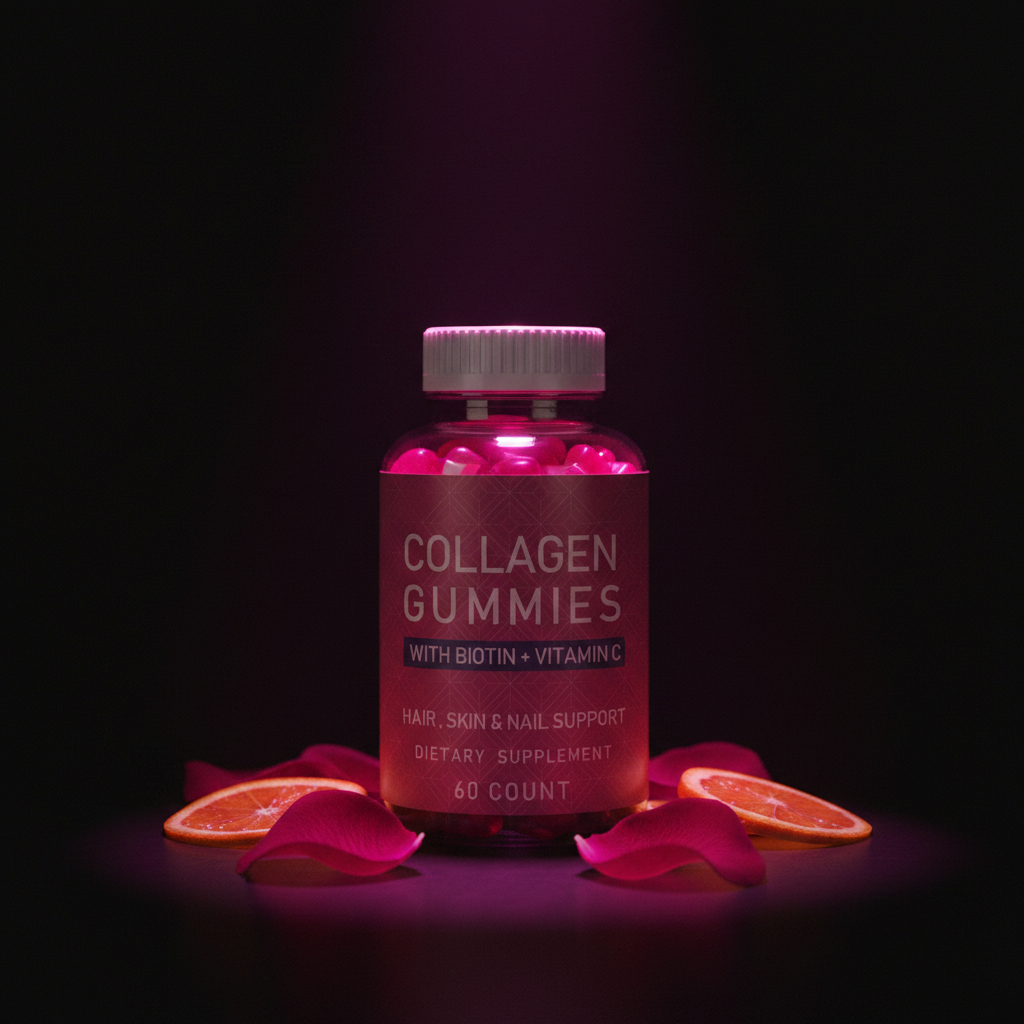 Collagen gummies dark premium photo