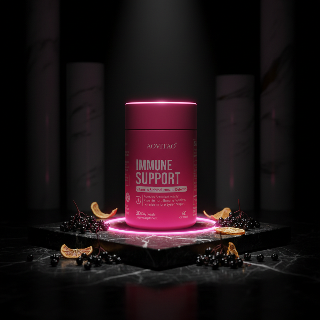 Immune support supplement dark premium photo