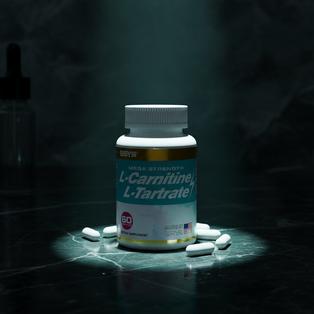 L-Carnitine dark cinematic product photo