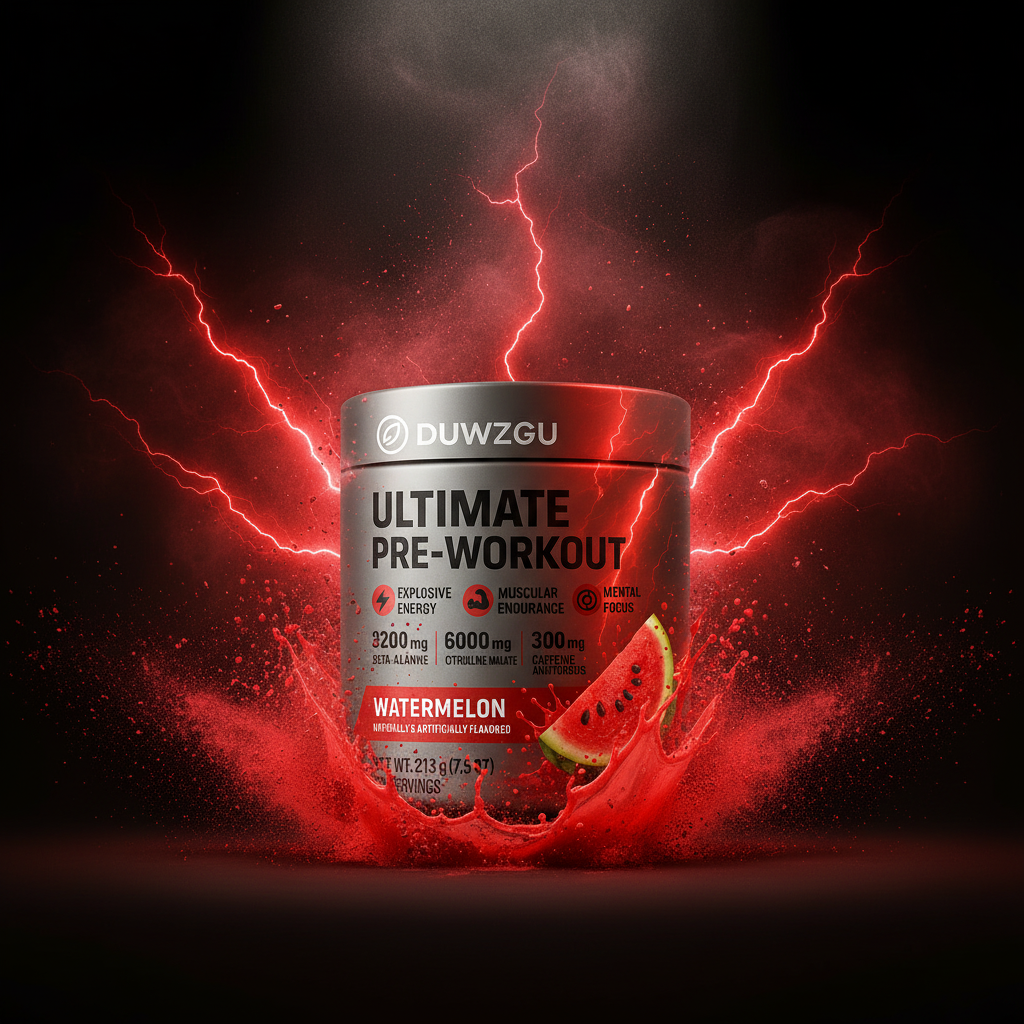 Pre-workout explosive energy dark photo